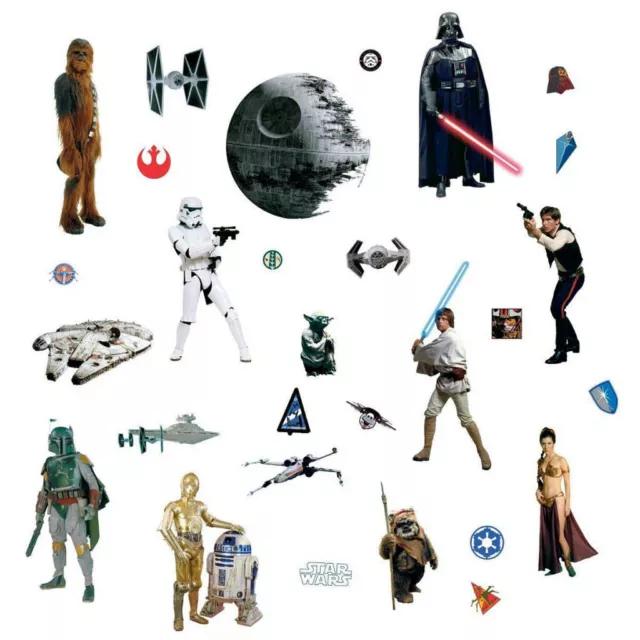 Wandsticker Kinderzimmer Wandtattoo Star Wars RoomMates Darth Vader Yoda Leia