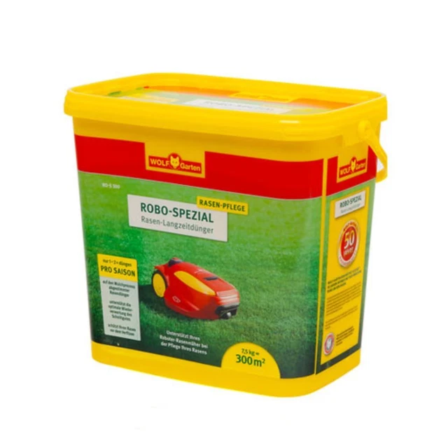 WOLF GARTEN Robo-Spezial Pelouse Engrais Longue Durée RO-S 300 7.5kg pour 300 M
