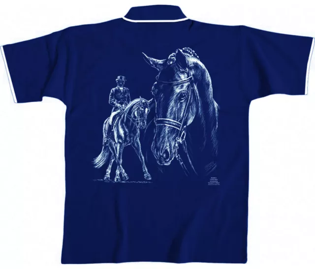 (10439) Polo-Shirt unisex Gr. L XL XXL Pferde Collection Boetzel Dressurreiten