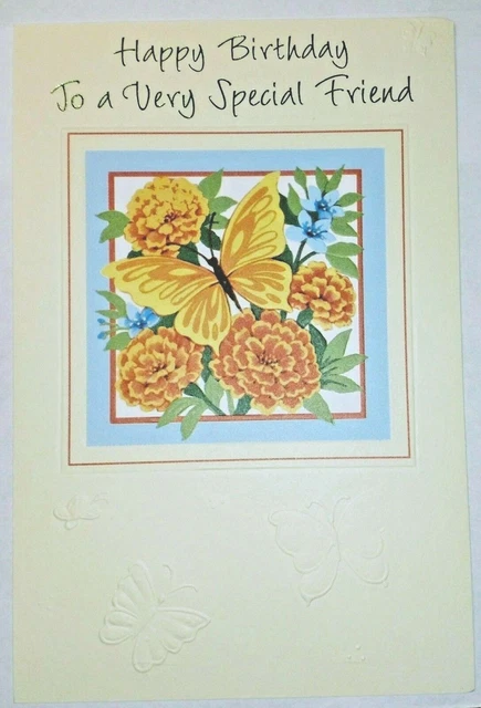 1 Birthday Greeting Card/Envelope Special Friend Happy Care Love Flowers Wishes