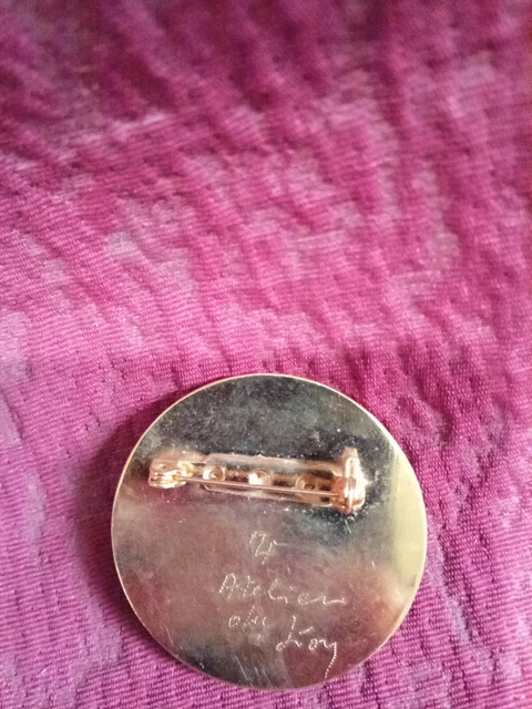Broche Vintage Paris à Identifier - Métal Et Verre, Motif Fleurs - Occasion Pleine De Charme