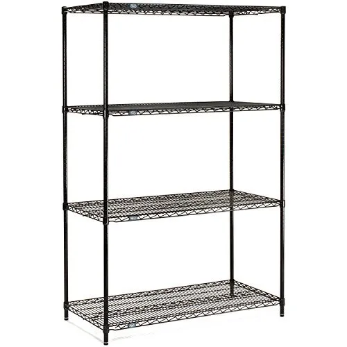 Adjustable Wire Shelving Unit, 4 Tier, NSF Listed Commercial Storage Rack, 18...