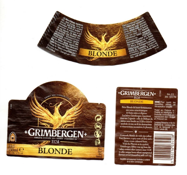Birra Grimbergen Blonde - set etichette