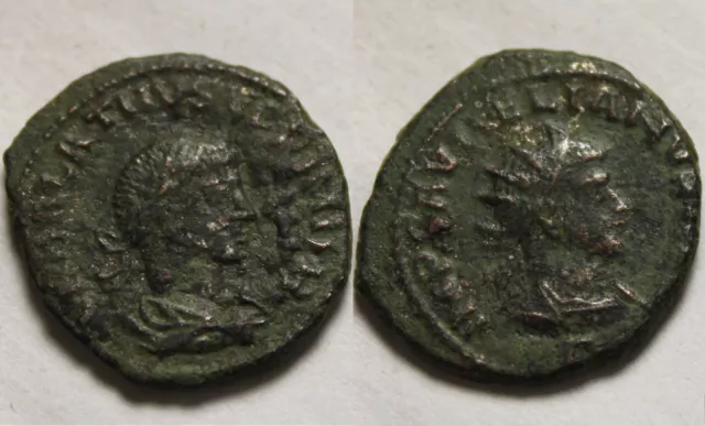 Rare genuine Ancient Roman coin Antoninianus Aurelian & Vabalathus Antioch 3