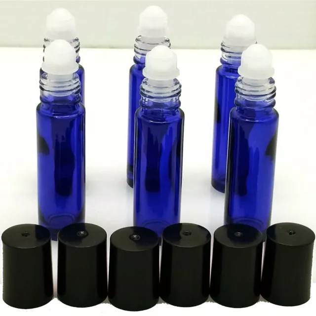 10 Roll On Botella ML Vidrio Azul Vacío Esencial Aceite Frasco de Perfume GB