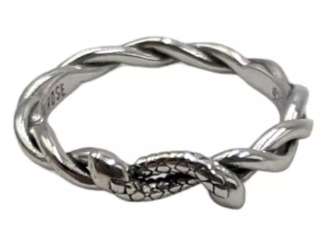 Regal Rose DEVISE. Double Headed Snake Twist Ring - Sterling Silver Size 6