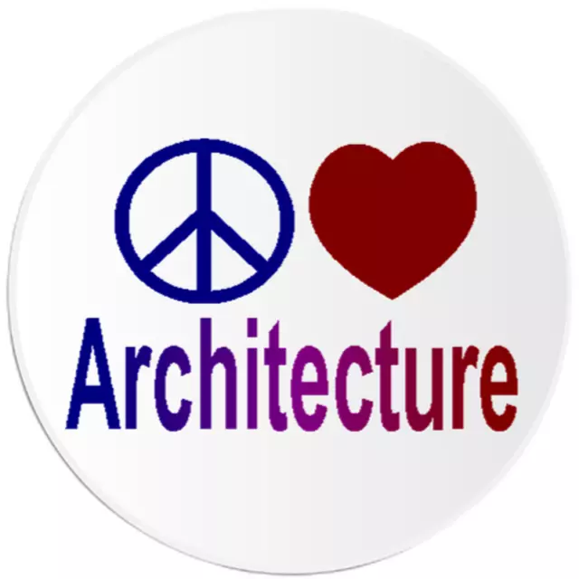 Peace Love Architecture - 100 Pack Circle Stickers 3 Inch - Architect