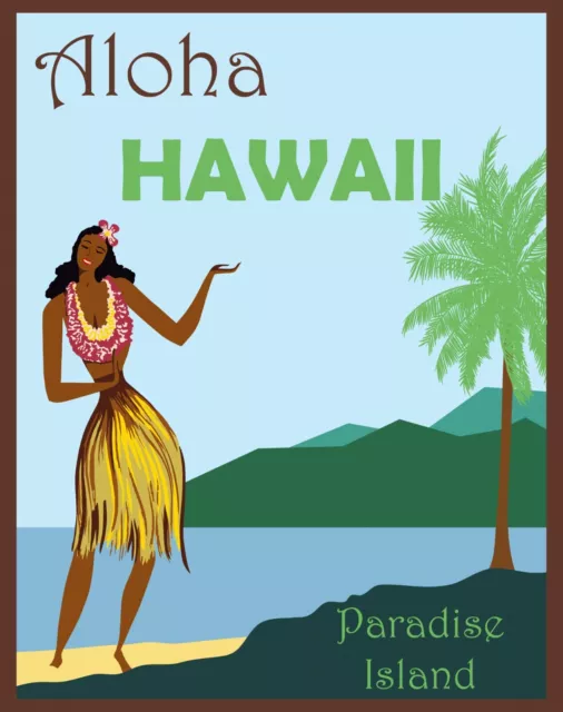 Hawaii A3/A4 vintage retro Travel posters railways Advert print #5