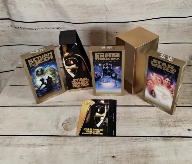 Set of 3 Star Wars Trilogy Special Edition VHS 1997 GOLD BOXED SET