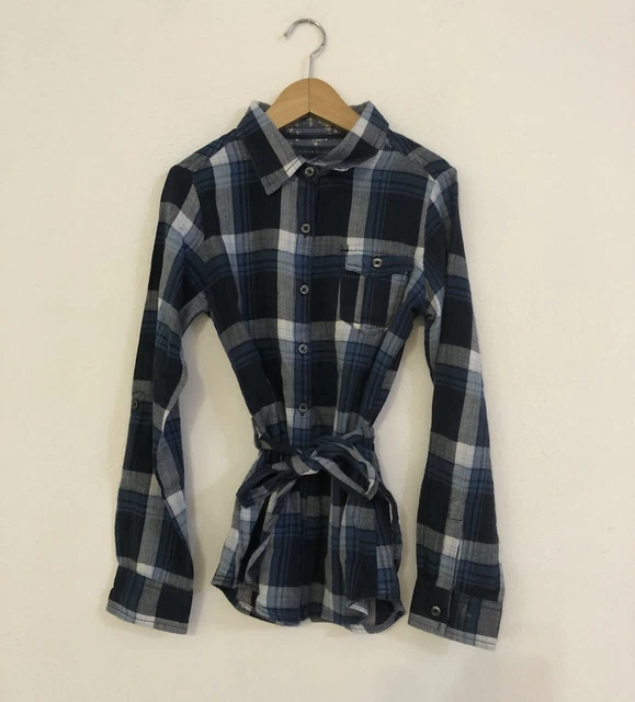 TOMMY HILFIGER Camicia bambina blu quadri Tg 8 Anni Cotone Cotton