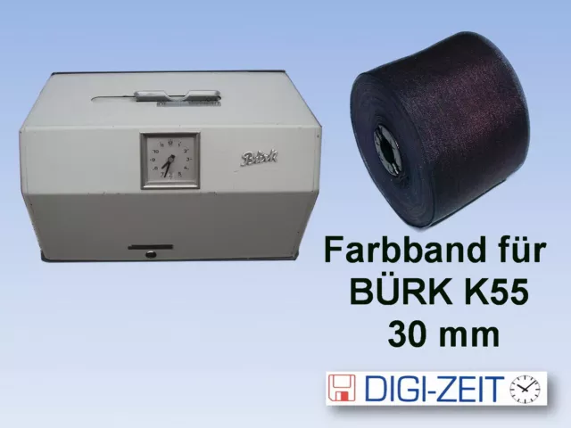 Farbband für Stempeluhr BÜRK K55   K72     30mm einfarbig