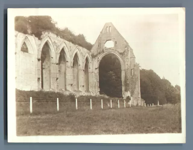 France, Eglise abbatiale de Beaumont le Roger (Eure) Vintage silver print. Hauts