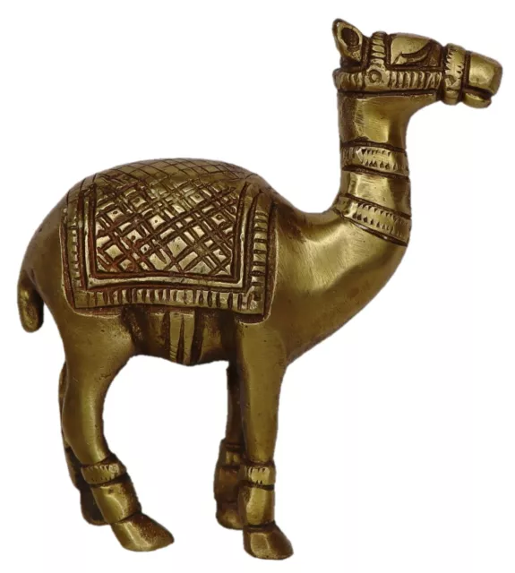 Camel Statue Antique Style Handmade Brass Table Decor Sculpture Fengshui Figure