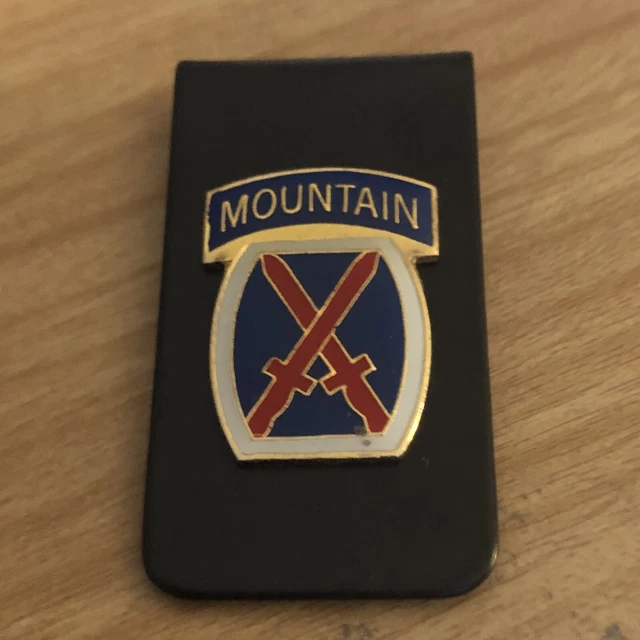10th Mountain Division US ARMY Money Clip NEW IN GIFT BOX Black Matte
