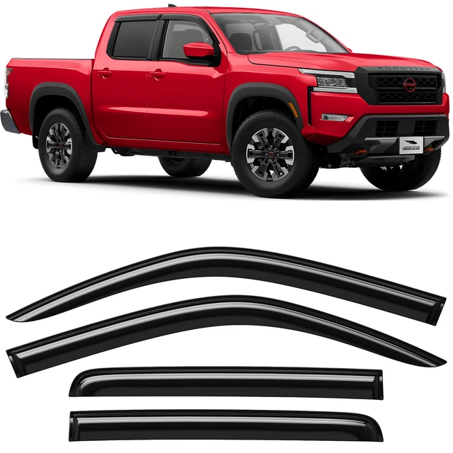 SUN RAIN VISORS Wind Rain Guards for 20222024 Nissan Frontier Crew Cab