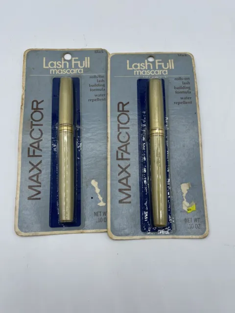 Vintage Lot Of Two Max Factor Lash Full Mascara Refillable Sealed Black