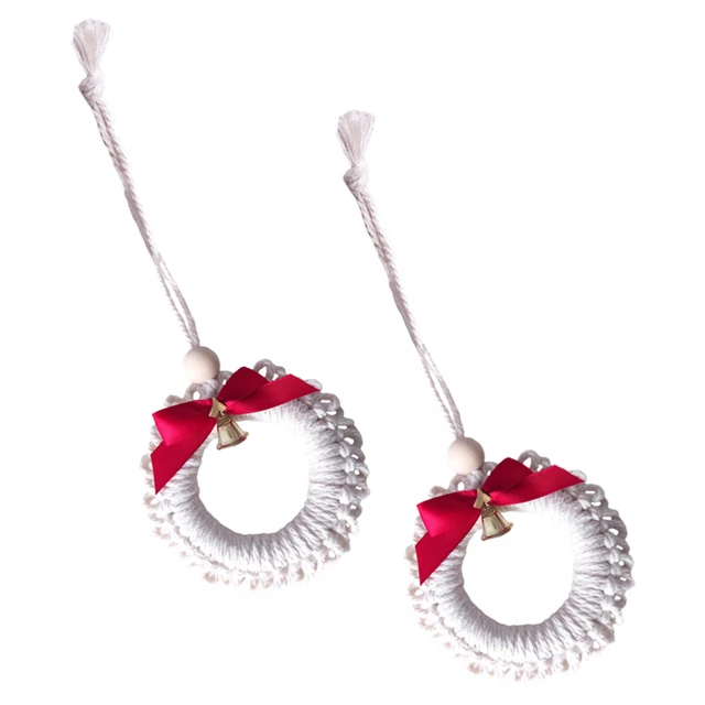 Couronne De Porte D'entrée De Noël Mini Couronne Tressée Déco Extérieur Rotin