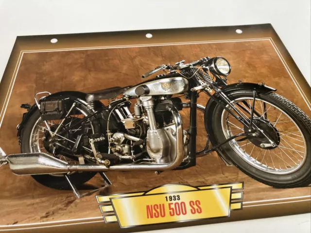 NSU 500 Ss 1933 Form Card Motorbike Passion Collection Edition Atlas