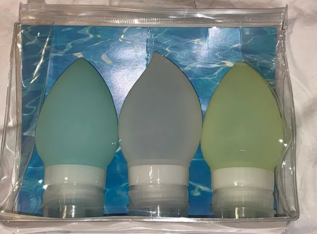 My Tagalongs Silicone Refillable Travel Bottles Set of 3 Colorful NEW