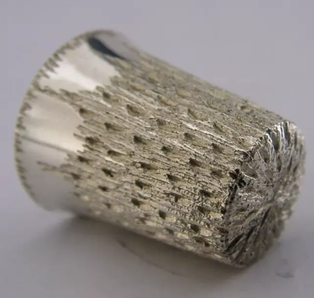 Mid Century English Solid Sterling Silver Thimble 1979 Sewing Needlework