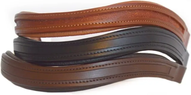 Set of 2 x 1 Leather Empty Channel Bridle Browband of 14 MM