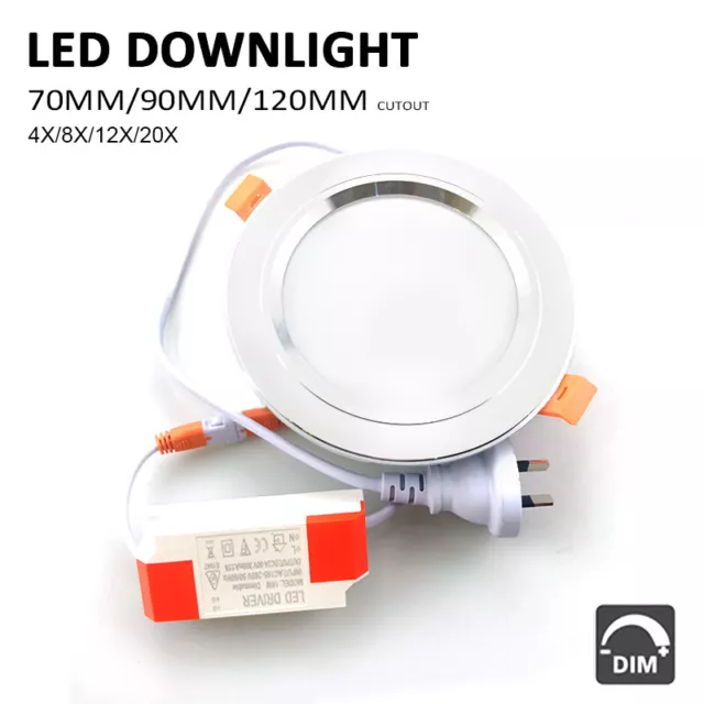 LED Downlight 12W14W16W 2-Pin Plug Dimmable Cool White Indoor 4X/8X/12X/20X