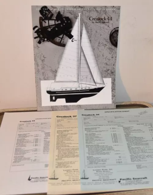 Vintage Sailboat CREALOCK 34 37 44 Pacific Seacraft Yacht Sales Brochure