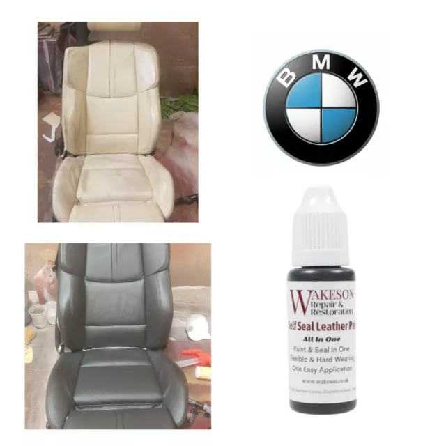 Leather Paint BMW Dakota Black Car Seat Repair, All in One Dye restoration KIT