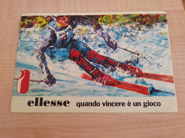 ELLESSE (SCI) Adesivo pubblicitario Vintage anni '70 PERFETTO