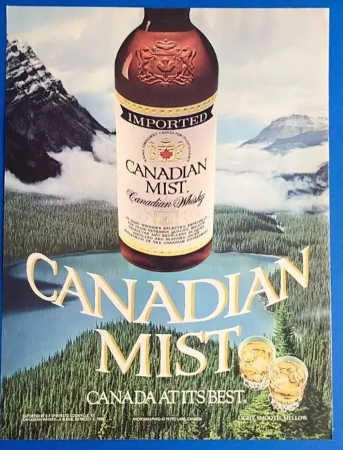 1987 Canadian Mist Whisky CANADA AT ITS BEST Magazine Print Ad 8.5 x 11