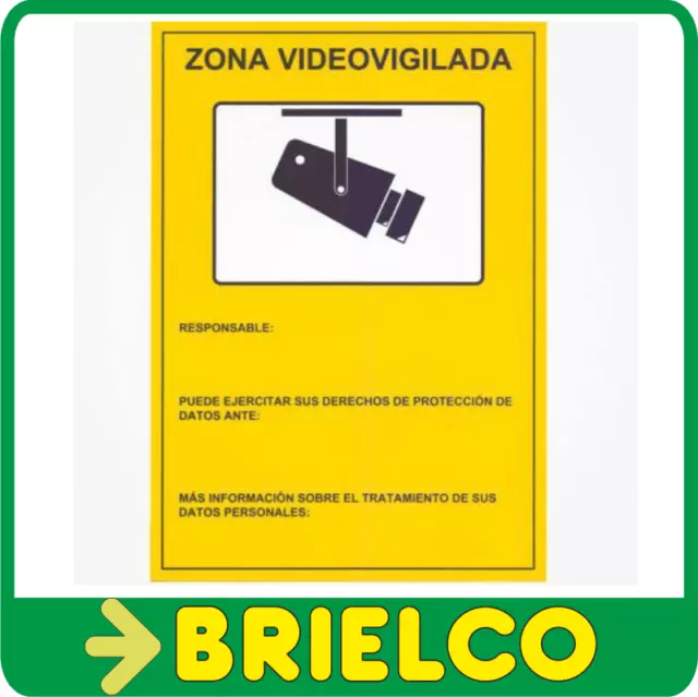 CARTEL LOPD VIDEOVIGILANCIA personalizado español adhesivo pegatina camara  vigil EUR 10,90 - PicClick ES
