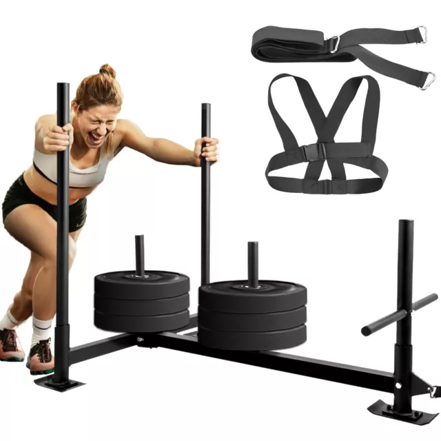 VEVOR Fitness Weight Sled Power Push Pull Speed Strength Training Olympic Plates