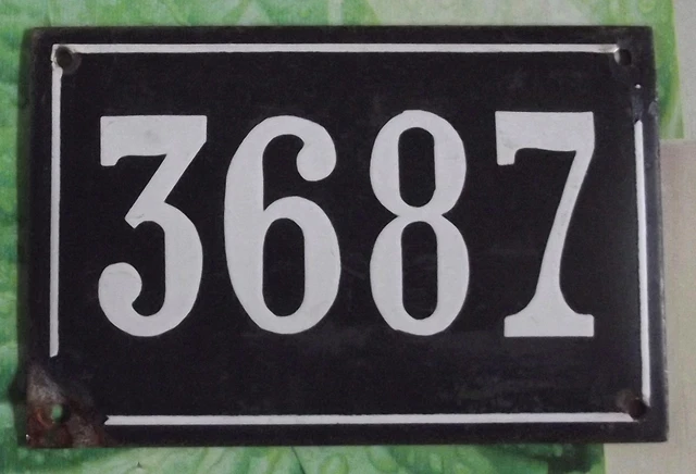 Grande Old Black French House Number 3687 Door Gate da Parete Piatto D Metallo+