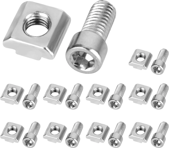 LEAUM 24-teiliges Nutenstein Set M8 - Komplettset Für Aluminiumprofile 30-Serie Mit Ringschrauben