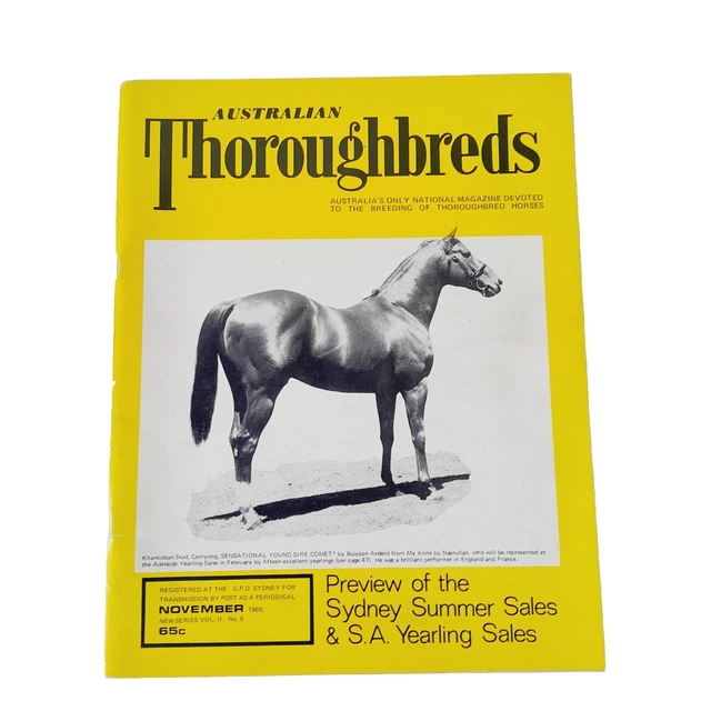 AUSTRALIAN THOROUGHBREDS RACEHORSE Magazine November 1969 20.00