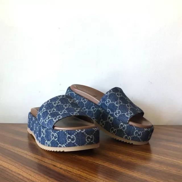 Angelina logo canvas flatform slides sales