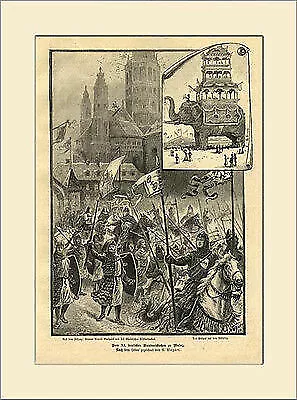 Vom XI. deutschen Bundesschießen zu Mainz Walpod Wagner 1894 Holzstich GL 351