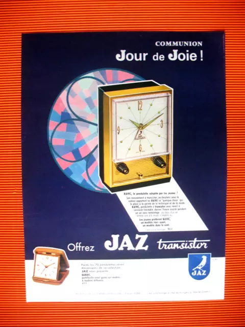 Publicite De Presse Jaz Horlogerie Pendulette Ravic Dans Le Vent Ad 1969