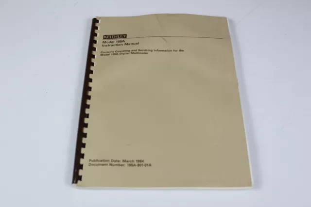 Keithley 195A Instruction Manual Contains Operating & Servicing Information
