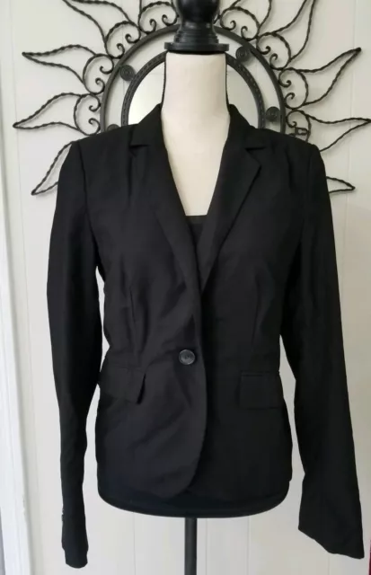 Forever 21 Essentials Blazer Large Sheer Back Black long sleeve dress jacket