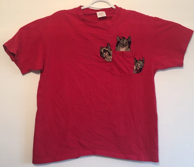 VTG VINTAGE 90S Lion King Hyena Hyenas Walt Disney World Promo Pocket T