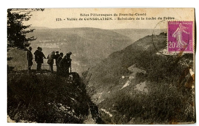 CPA 25 Doubs Vallée de Consolation Belvédère de la Roche du Prêtre animé