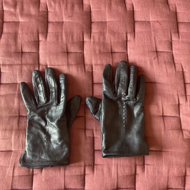 Ann Taylor Loft Women Leather gloves In Black Leather