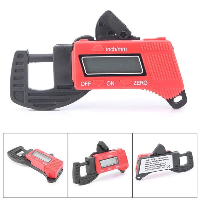 0-12.70mm Electronic Digital LCD Thickness Caliper Carbon Fiber Micrometer Guage