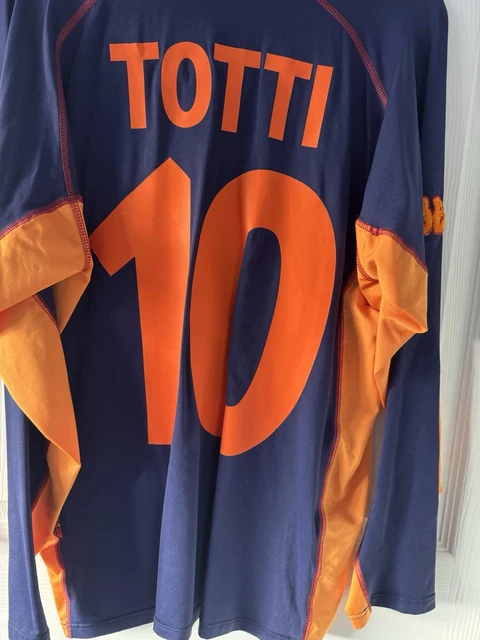 AS ROMA 2001-2002 Third Shirt Long Sleeve Totti #10 Kappa Serie A