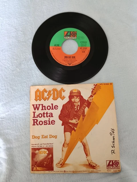 AC/DC &amp;WHOLE Lotta Rosie / Dog Eat Dog" 45 tours Single 7" Allemagne 1977 rare EUR 63,10 ...