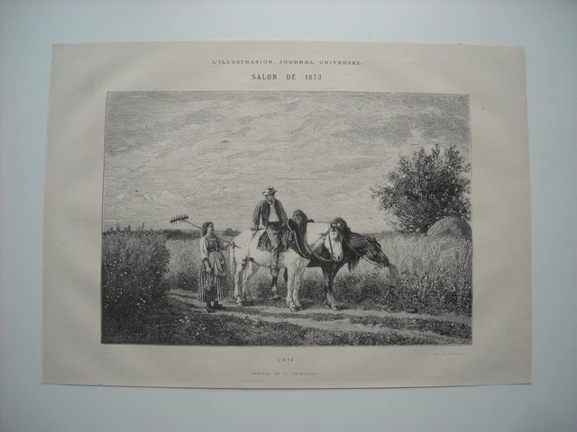 Gravure 1873. Salon. L’ete. D’apres Le Tableau De M. Veyrassat.