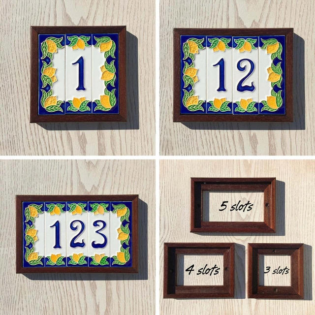 Authentic 10 x 3.4 cm Italian Handmade Lemon Ceramic Number & Letter Tiles 4
