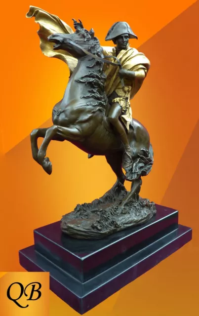 Bronze Figurine Art Deco Sculpture Statue Hot Cast Napoleon On Horse Male Figure