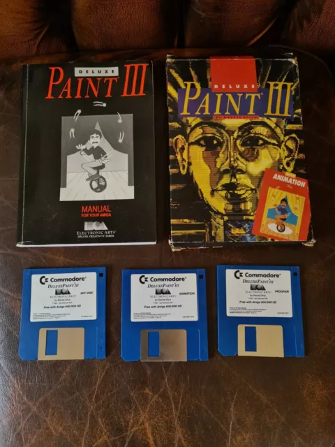 Deluxe Paint III (3) - Commodore Amiga game - big box - tested & working